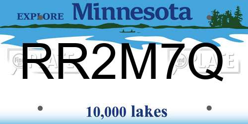 RR2M7Q Minnesota License Plate