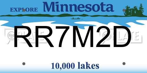 RR7M2D Minnesota License Plate