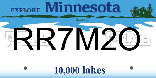 RR7M2O Minnesota License Plate