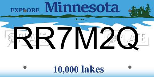 RR7M2Q Minnesota License Plate