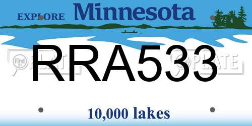 RRA533 Minnesota License Plate