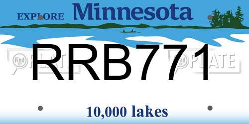 RRB771 Minnesota License Plate