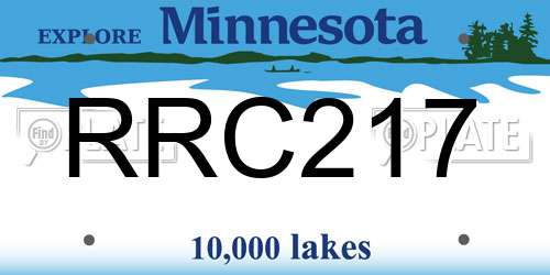 RRC217 Minnesota License Plate