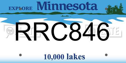 RRC846 Minnesota License Plate