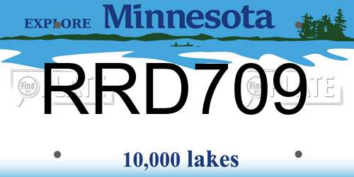 RRD709 Minnesota License Plate