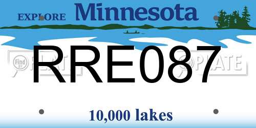 RRE087 Minnesota License Plate