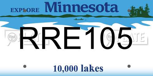 RRE105 Minnesota License Plate