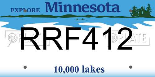 RRF412 Minnesota License Plate