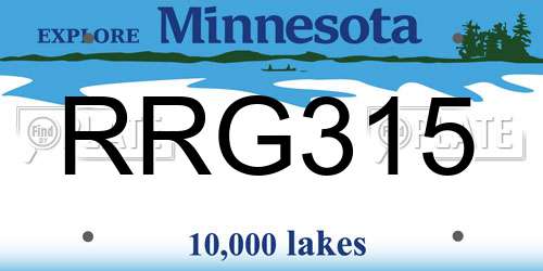 RRG315 Minnesota License Plate