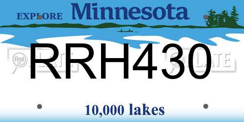 RRH430 Minnesota License Plate
