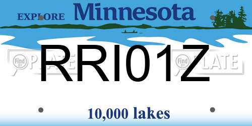 RRI01Z Minnesota License Plate