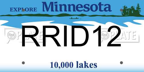 RRID12 Minnesota License Plate