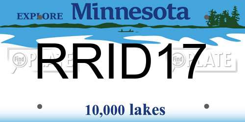 RRID17 Minnesota License Plate