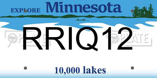 RRIQ12 Minnesota License Plate