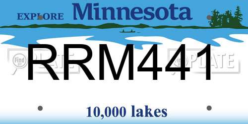 RRM441 Minnesota License Plate