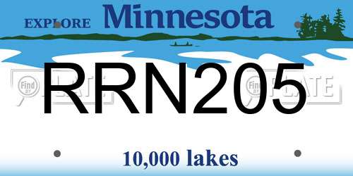 RRN205 Minnesota License Plate