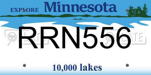 RRN556 Minnesota License Plate