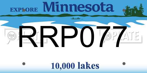 RRP077 Minnesota License Plate