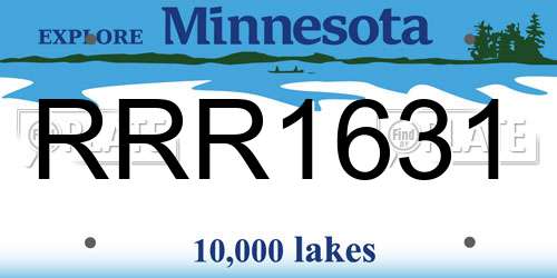 RRR1631 Minnesota License Plate
