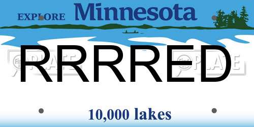 RRRRED Minnesota License Plate