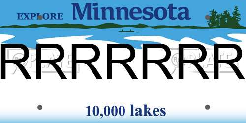 RRRRRRR Minnesota License Plate