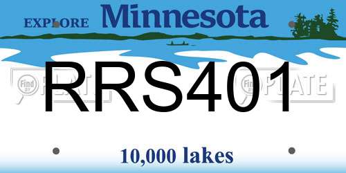 RRS401 Minnesota License Plate