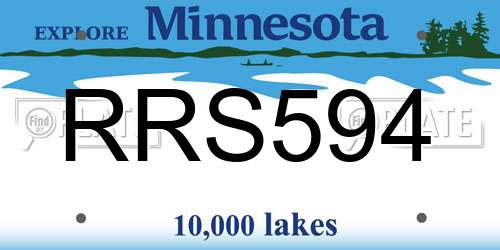 RRS594 Minnesota License Plate