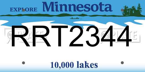 RRT2344 Minnesota License Plate