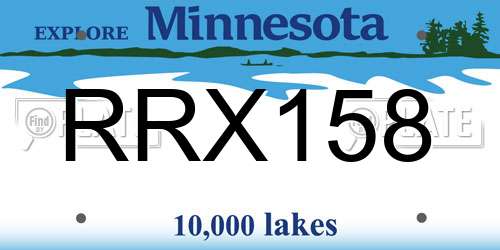 RRX158 Minnesota License Plate