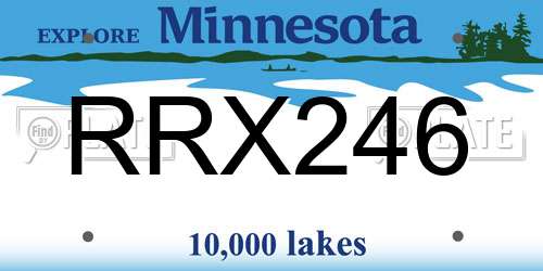 RRX246 Minnesota License Plate