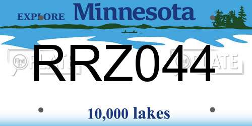 RRZ044 Minnesota License Plate