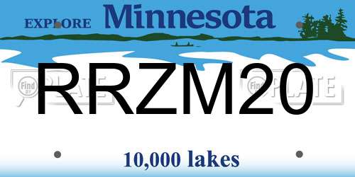 RRZM20 Minnesota License Plate