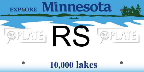 RS Minnesota License Plate