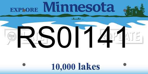 RS0I141 Minnesota License Plate
