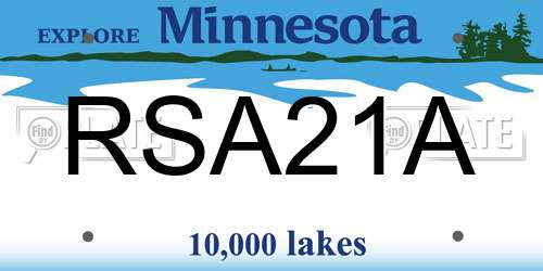 RSA21A Minnesota License Plate
