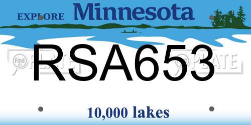RSA653 Minnesota License Plate