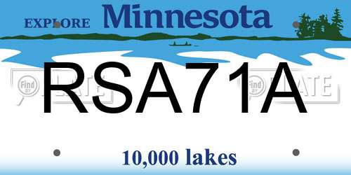 RSA71A Minnesota License Plate