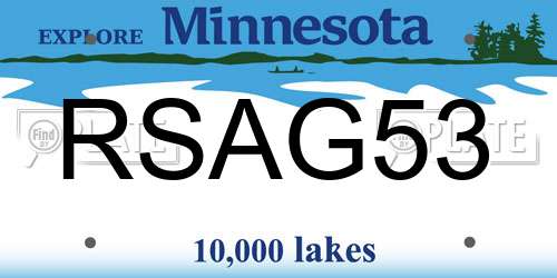 RSAG53 Minnesota License Plate