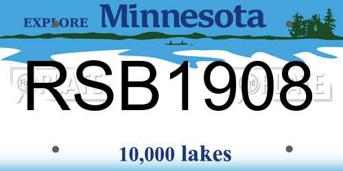 RSB1908 Minnesota License Plate