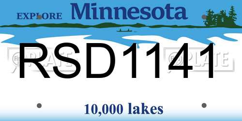 RSD1141 Minnesota License Plate