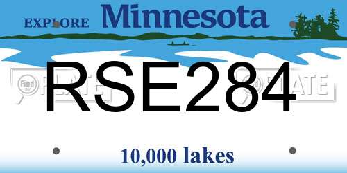 RSE284 Minnesota License Plate