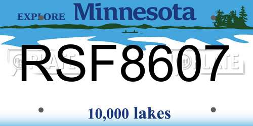 RSF8607 Minnesota License Plate
