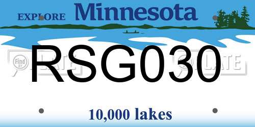 RSG030 Minnesota License Plate