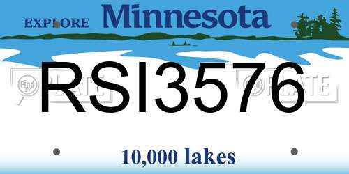 RSI3576 Minnesota License Plate