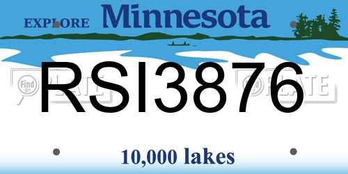 RSI3876 Minnesota License Plate