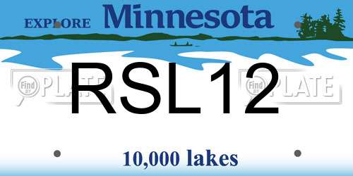 RSL12 Minnesota License Plate