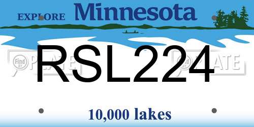 RSL224 Minnesota License Plate