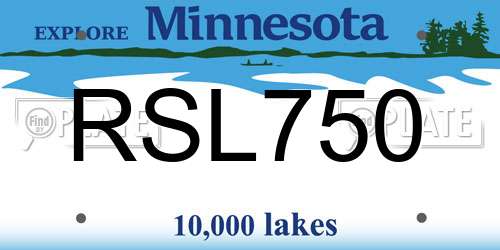 RSL750 Minnesota License Plate
