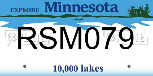 RSM079 Minnesota License Plate