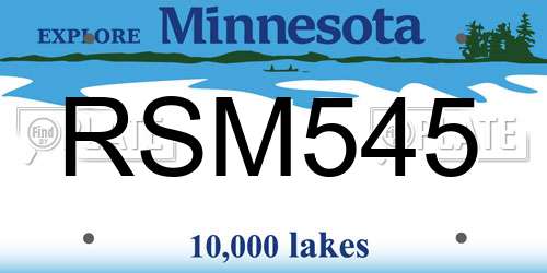 RSM545 Minnesota License Plate